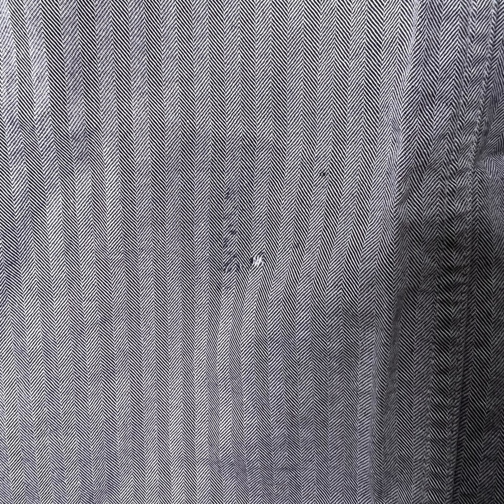 QOR Mens Organic Cotton Merino Wool Herringbone Snap Front Shirt Grey Large - Picture 4 of 10